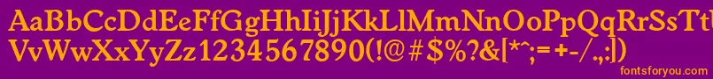 WorcesterserialBold Font – Orange Fonts on Purple Background