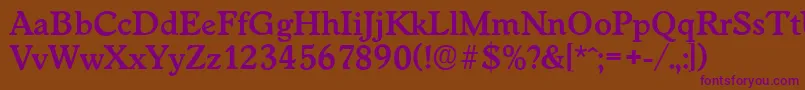 WorcesterserialBold Font – Purple Fonts on Brown Background