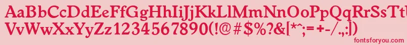 Fonte WorcesterserialBold – fontes vermelhas em um fundo rosa