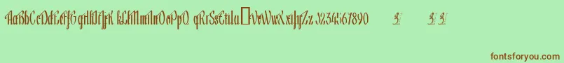 Lageni-Schriftart – Braune Schriften auf grünem Hintergrund