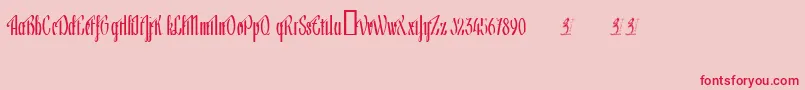 Lageni-fontti – punaiset fontit vaaleanpunaisella taustalla