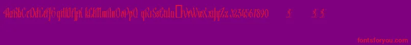 Lageni-Schriftart – Rote Schriften auf violettem Hintergrund