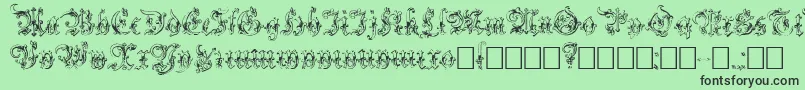 Strelsau Font – Black Fonts on Green Background