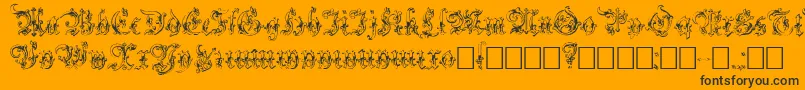 Strelsau Font – Black Fonts on Orange Background