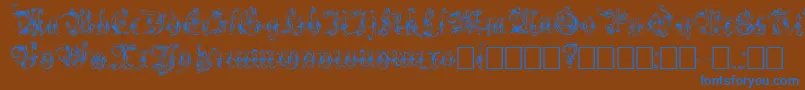 Strelsau Font – Blue Fonts on Brown Background