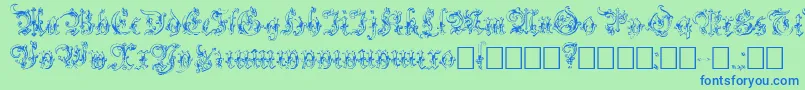 Strelsau Font – Blue Fonts on Green Background