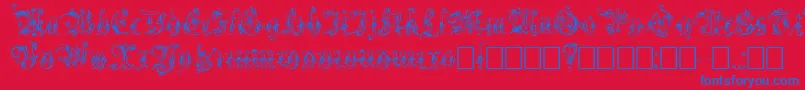 Strelsau Font – Blue Fonts on Red Background