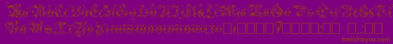 Strelsau-fontti – ruskeat fontit violetilla taustalla