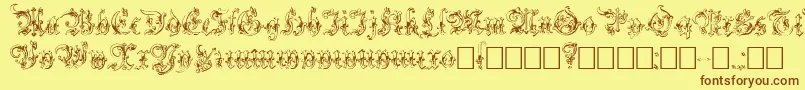 Strelsau Font – Brown Fonts on Yellow Background