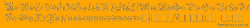 Strelsau Font – Gray Fonts on Orange Background