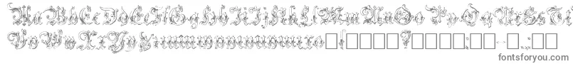 Strelsau-fontti – harmaat kirjasimet valkoisella taustalla