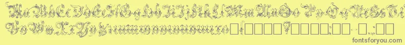 Strelsau Font – Gray Fonts on Yellow Background