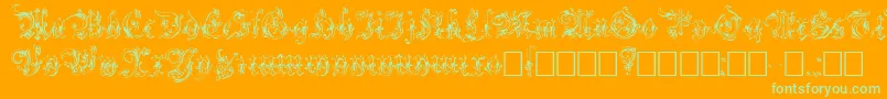 Strelsau Font – Green Fonts on Orange Background