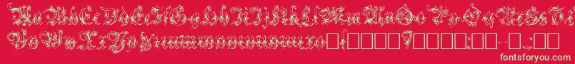 Strelsau Font – Green Fonts on Red Background