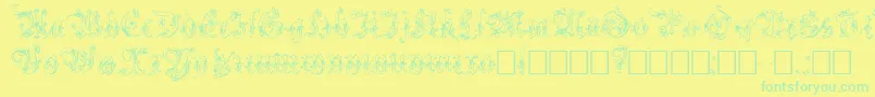 Strelsau Font – Green Fonts on Yellow Background