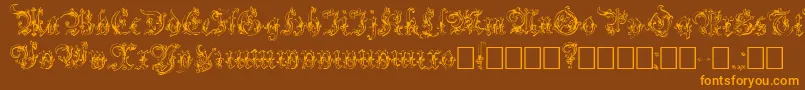 Strelsau Font – Orange Fonts on Brown Background