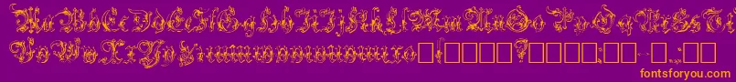 Strelsau Font – Orange Fonts on Purple Background