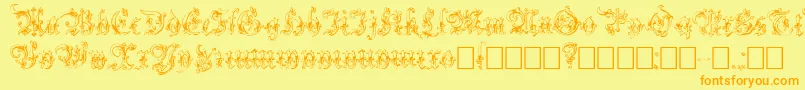 Strelsau Font – Orange Fonts on Yellow Background