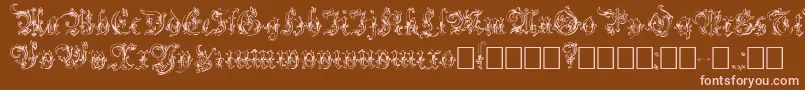 Strelsau Font – Pink Fonts on Brown Background