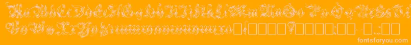 Fonte Strelsau – fontes rosa em um fundo laranja