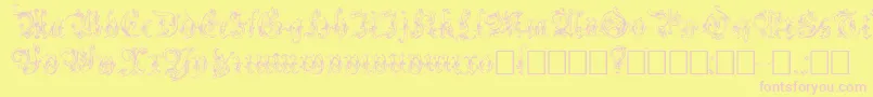 Strelsau Font – Pink Fonts on Yellow Background