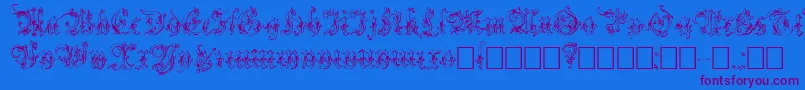 Strelsau Font – Purple Fonts on Blue Background