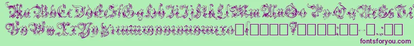 Strelsau Font – Purple Fonts on Green Background