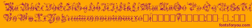 Strelsau Font – Purple Fonts on Orange Background