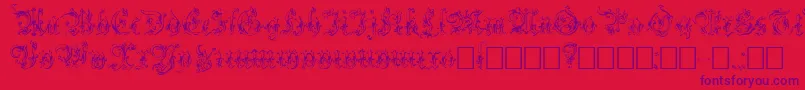 Strelsau Font – Purple Fonts on Red Background