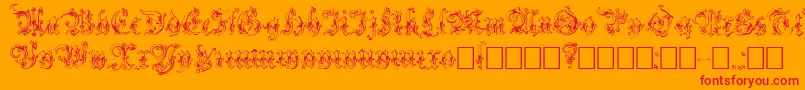 Strelsau Font – Red Fonts on Orange Background