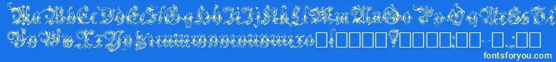 Strelsau Font – Yellow Fonts on Blue Background