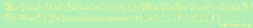 Strelsau Font – Yellow Fonts on Green Background