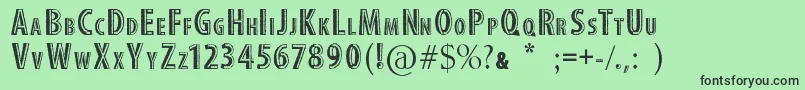 Saiba mais sobre a fonte StitchFont Fonte StitchFont – fontes pretas em um fundo verde