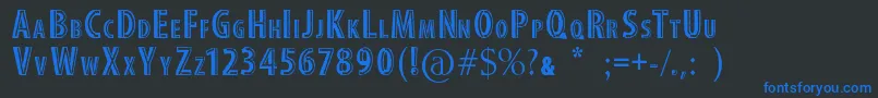 StitchFont-fontti – siniset fontit mustalla taustalla