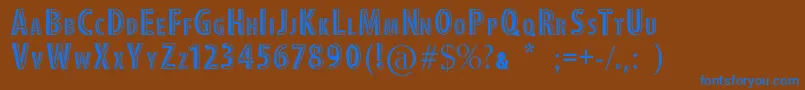 Fonte StitchFont – fontes azuis em um fundo marrom