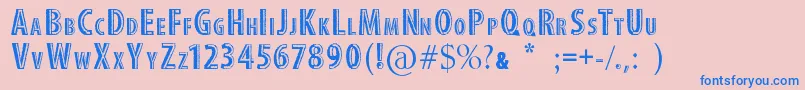 Czcionka StitchFont – niebieskie czcionki na różowym tle