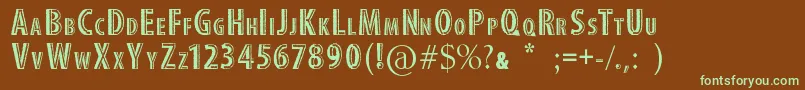 StitchFont Font – Green Fonts on Brown Background