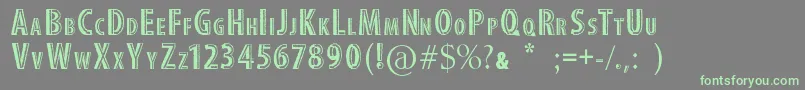Czcionka StitchFont – zielone czcionki na szarym tle