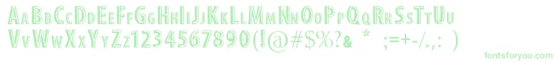 Fonte StitchFont – fontes verdes em um fundo branco