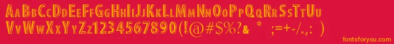 StitchFont Font – Orange Fonts on Red Background