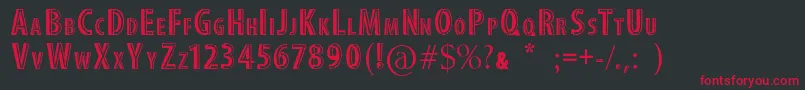 StitchFont-Schriftart – Rote Schriften auf schwarzem Hintergrund