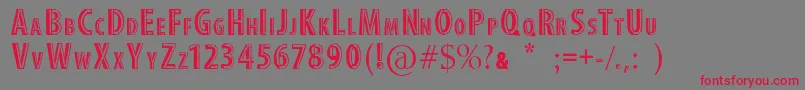 Czcionka StitchFont – czerwone czcionki na szarym tle