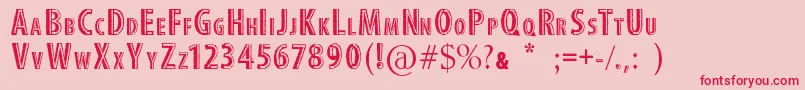 フォントStitchFont – ピンクの背景に赤い文字