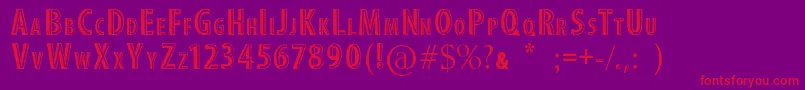 StitchFont Font – Red Fonts on Purple Background