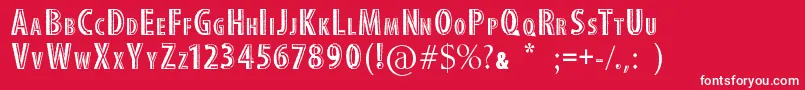 StitchFont Font – White Fonts on Red Background