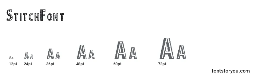 StitchFont Font Sizes