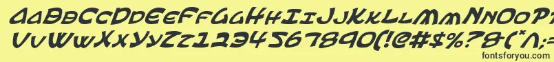 Police EphesianItalic – polices noires sur fond jaune