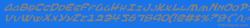 フォントEphesianItalic – 青い背景に灰色の文字