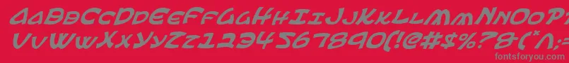Fonte EphesianItalic – fontes cinzas em um fundo vermelho