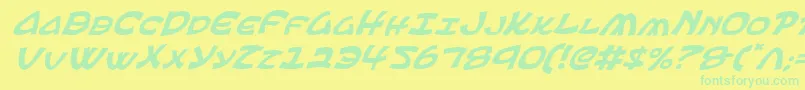 EphesianItalic Font – Green Fonts on Yellow Background